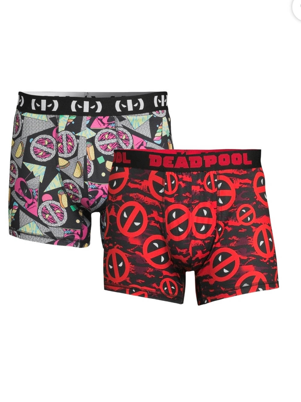 (2) packs Marvel Men’s Red & Multicolor Deadpool Graphic Boxer Briefs - 2 Pack
